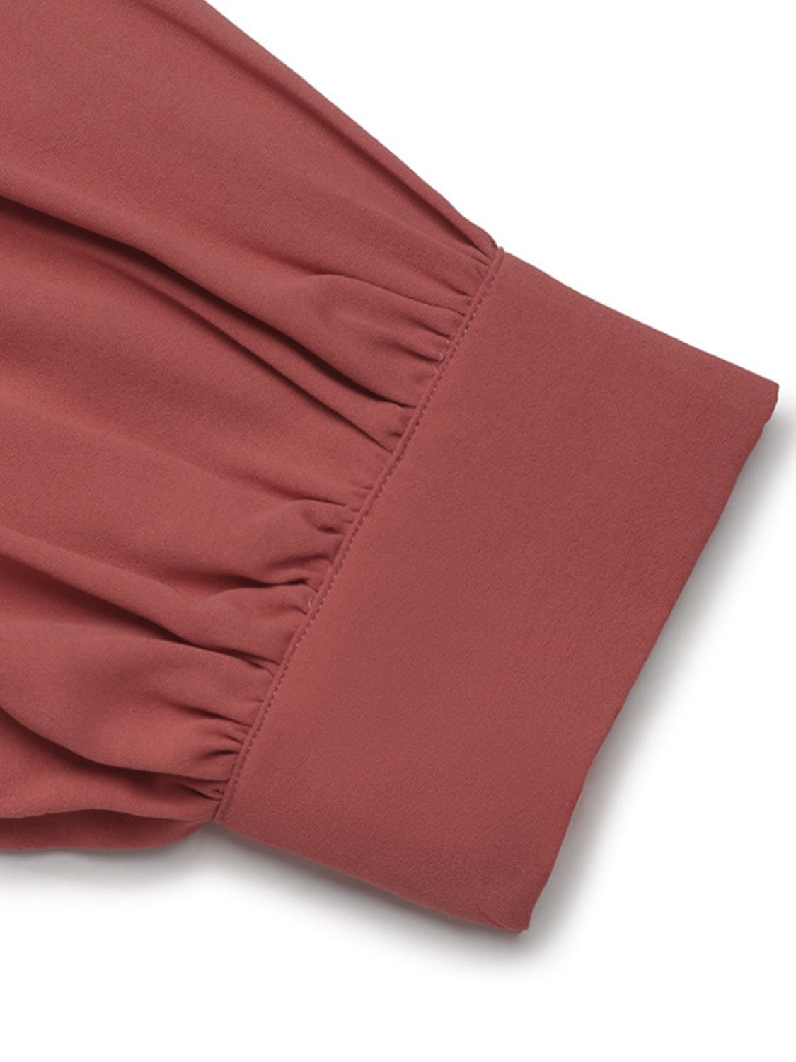 Ruched Collared Neck Long Sleeve Shirt