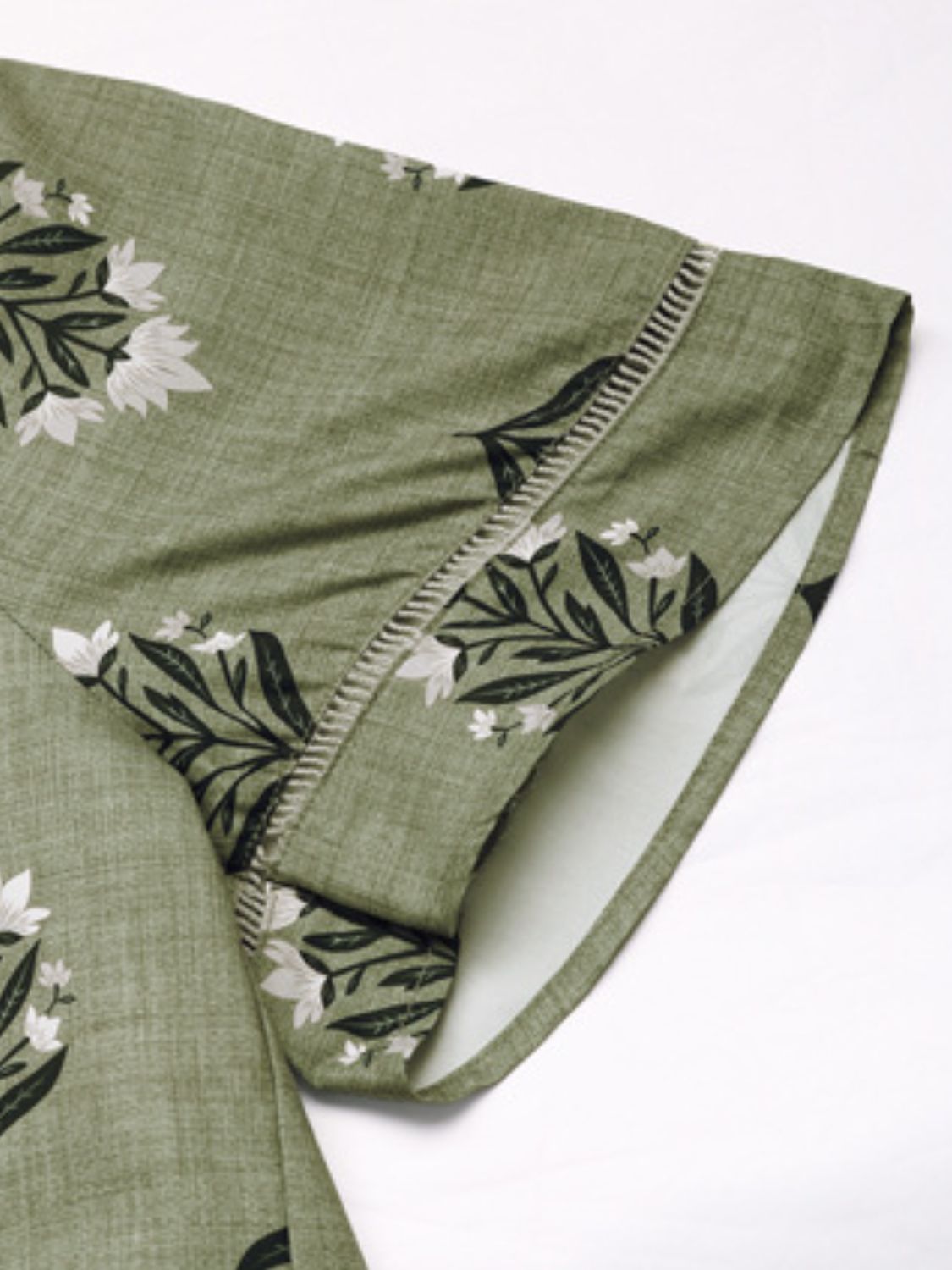 Printed V-Neck Short Sleeve Blouse