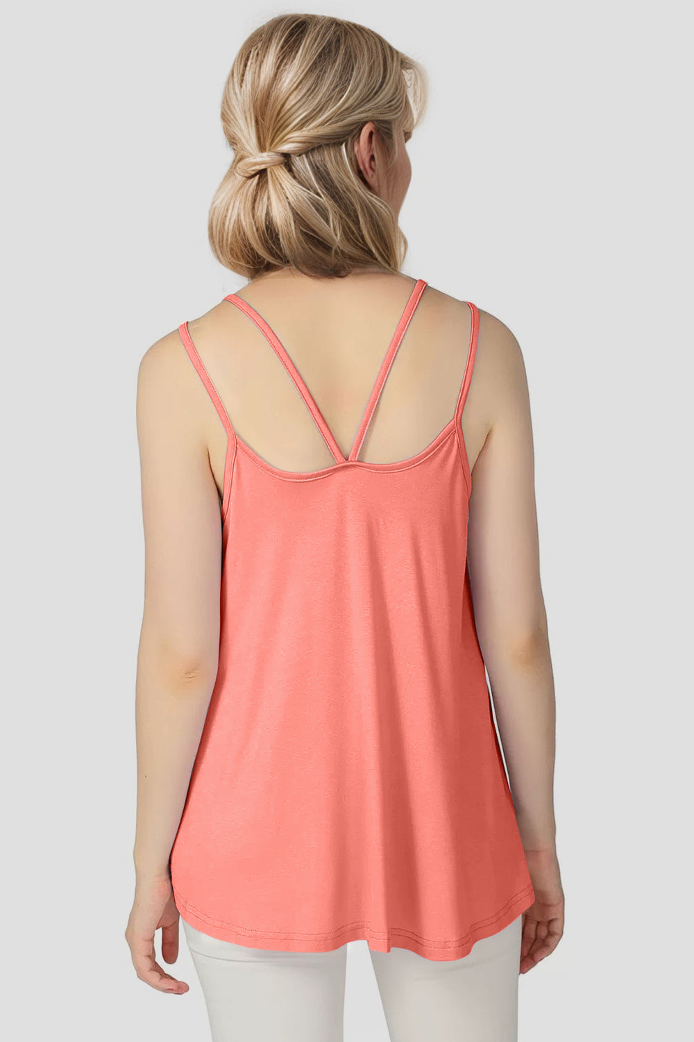 Bamboo Scoop Neck Double Spaghetti Straps Cami