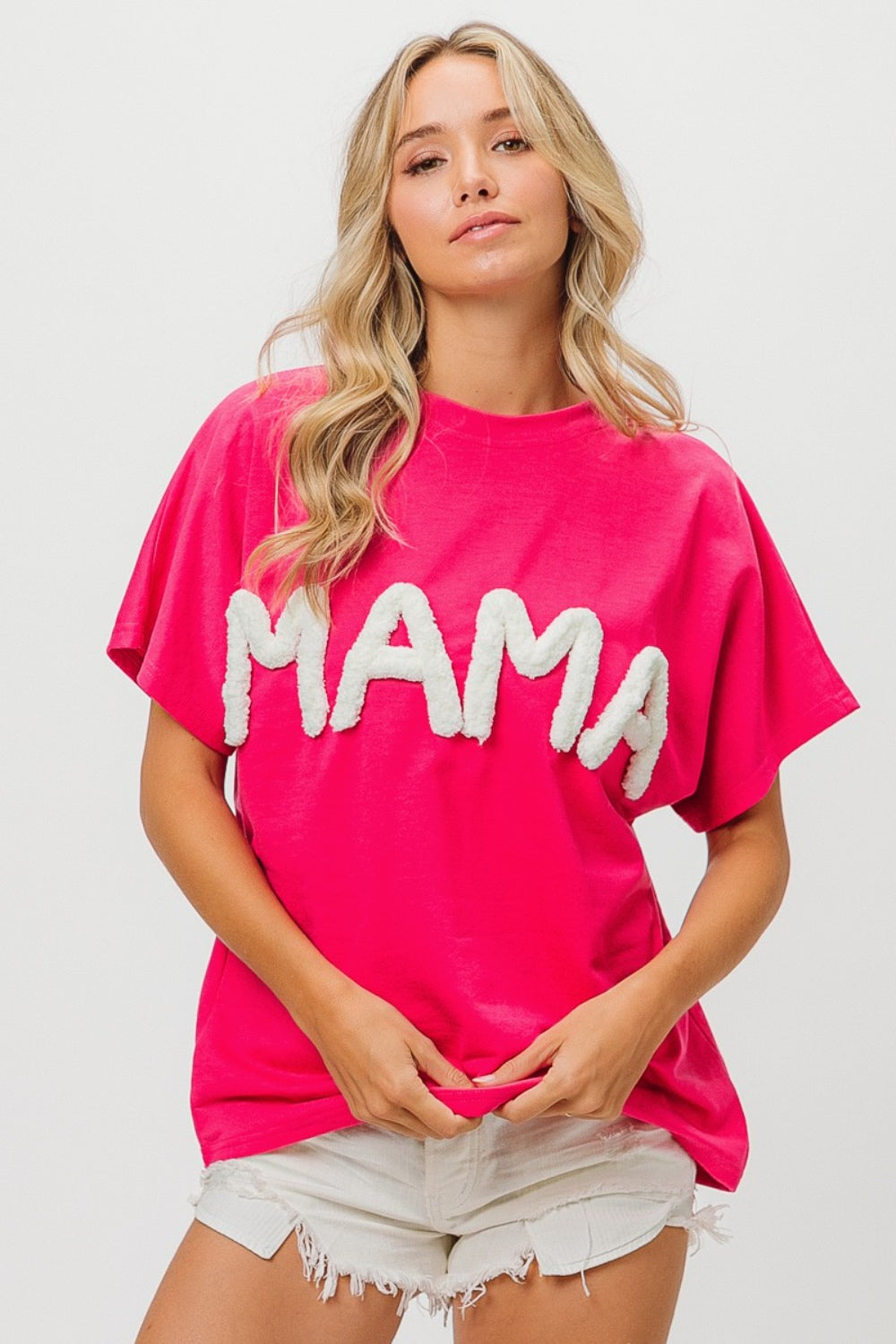 Round Neck Short Sleeve Mama T-Shirt