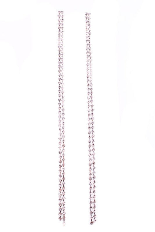 SHOULDER DUSTER RHINESTONE STUD EARRINGS