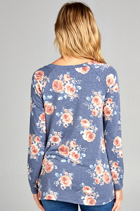 ALLOVER FLORAL SWEATSHIRT TOP