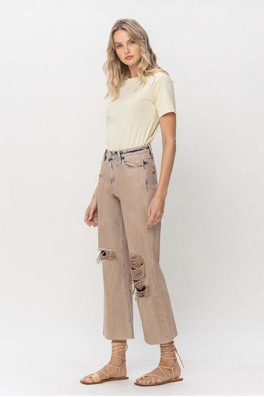 VERVET by FLYING MONKEY 90S VINTAGE CROP FLARE JEANS
