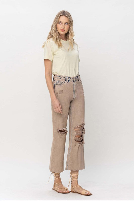 VERVET by FLYING MONKEY 90S VINTAGE CROP FLARE JEANS