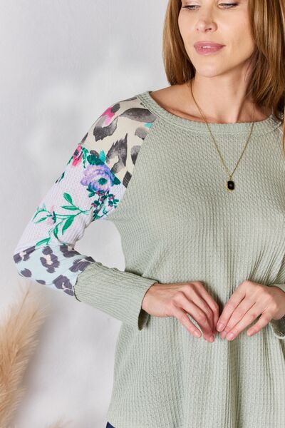 Printed Round Neck Blouse