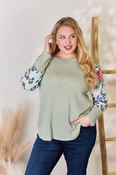 Printed Round Neck Blouse