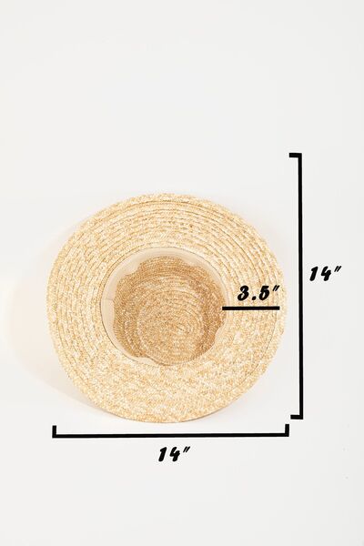 Strap Wide Brim Straw Hat