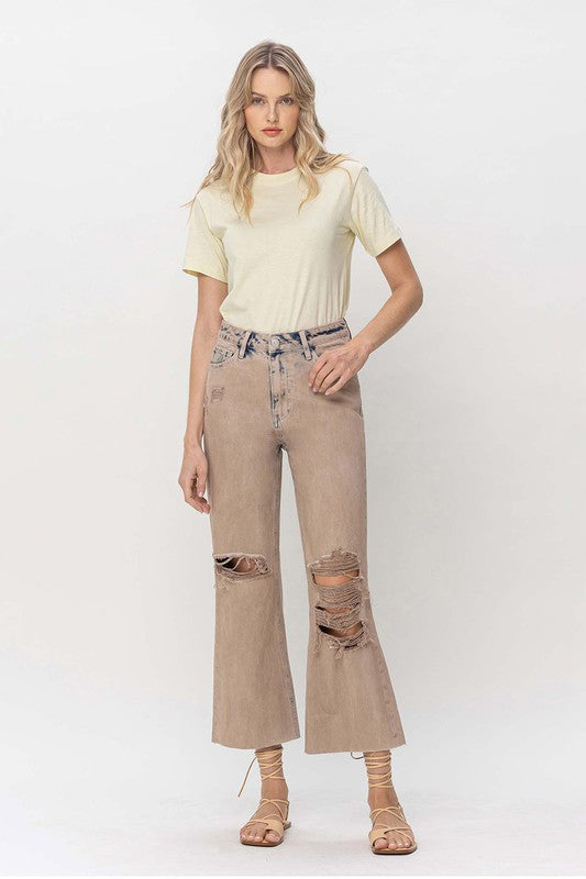VERVET by FLYING MONKEY 90S VINTAGE CROP FLARE JEANS