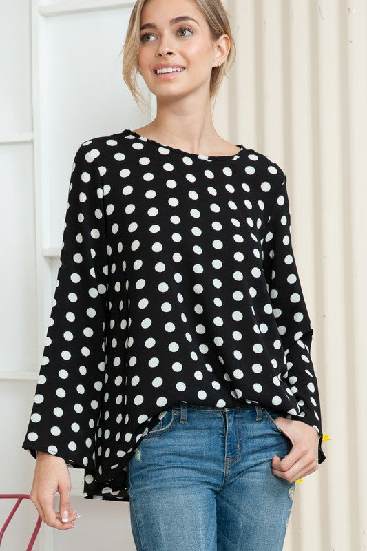 Polka Dot Long Sleeve Top