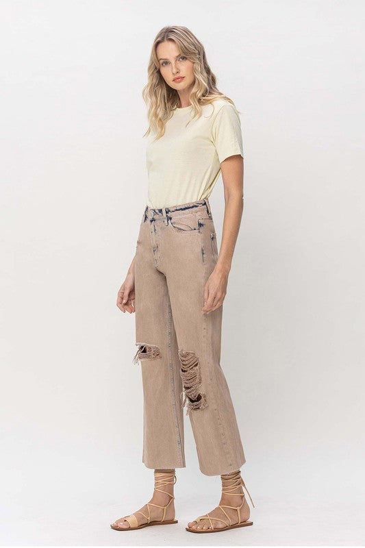 VERVET by FLYING MONKEY 90S VINTAGE CROP FLARE JEANS