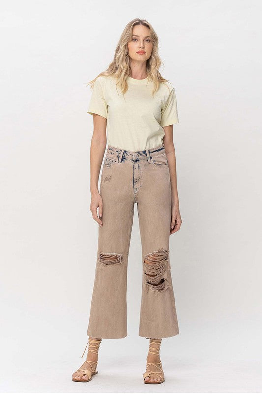 VERVET by FLYING MONKEY 90S VINTAGE CROP FLARE JEANS