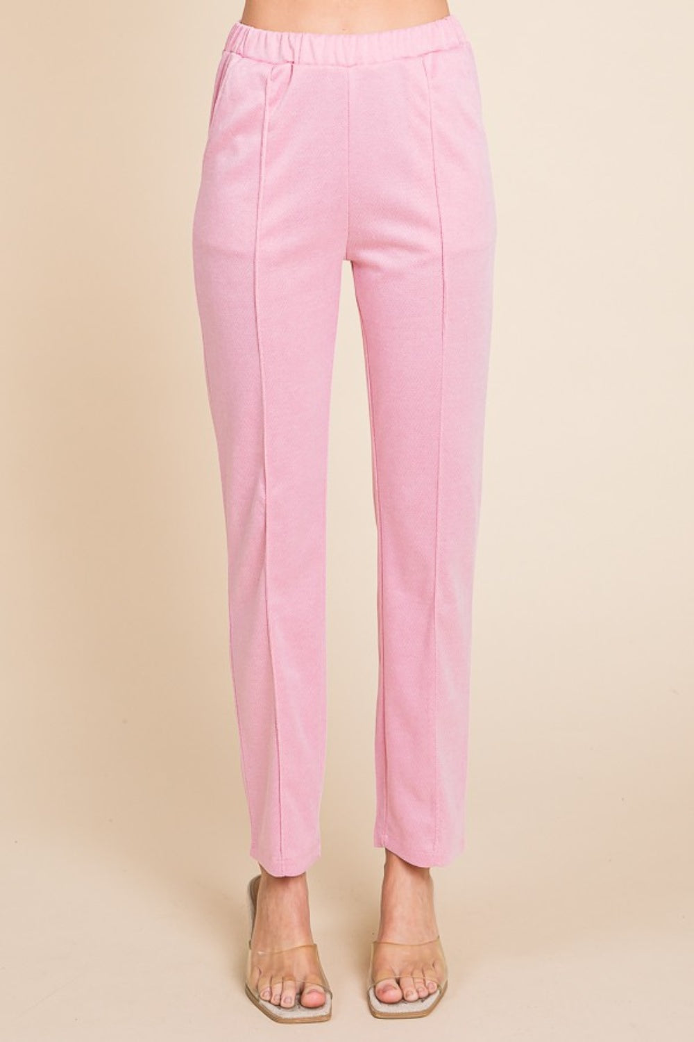 Pin Tuck Detail Slim Pants