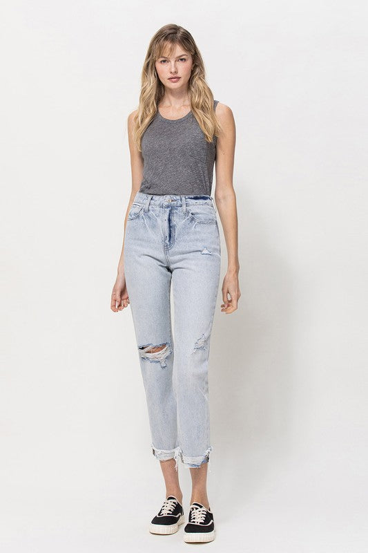 VERVET BY FLYING MONKEY SUPER HIGH RELAXED CUFFED STRAIGHT JEAN