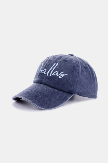 Washed DALLAS Embroidered Baseball Cap