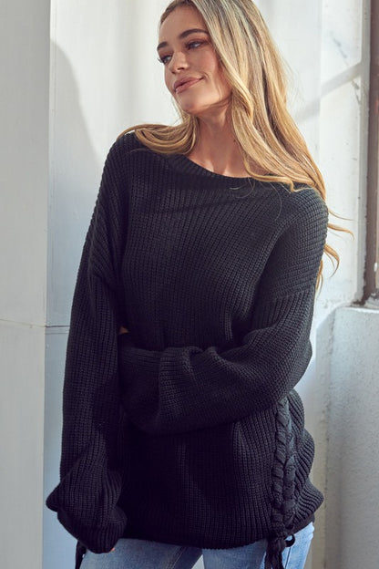 SOLID CHUNKY TUNIC SWEATER