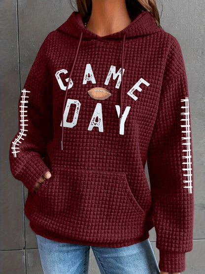 GAME DAY Football Drawstring Long Sleeve Hoodie