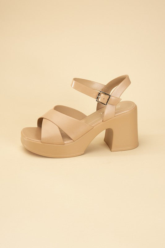 CRISSCROSS SANDAL HEELS