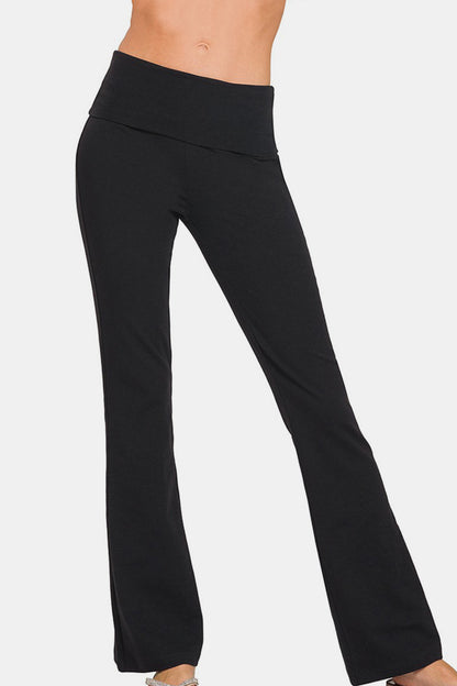 High Waist Wide Waistband Bootcut Active Pants