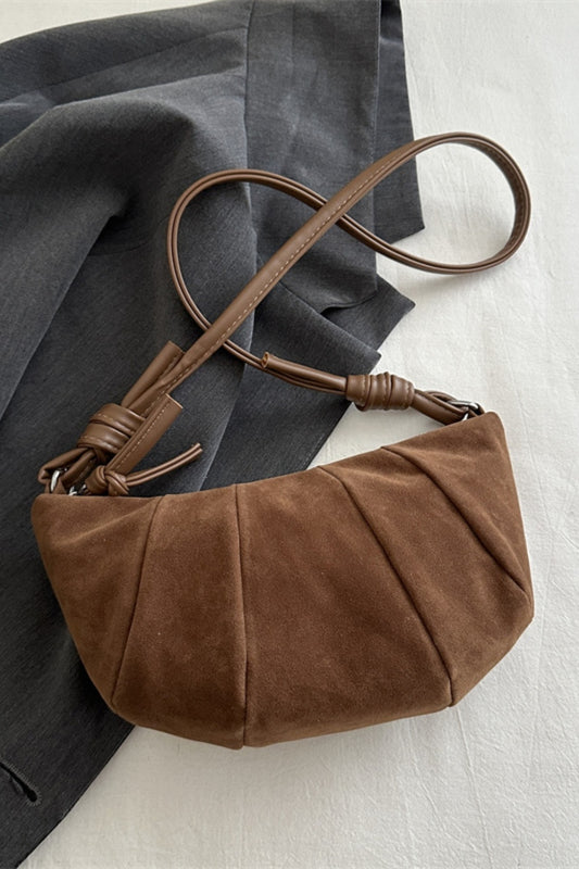 Suede Croissant Shape Shoulder Bag