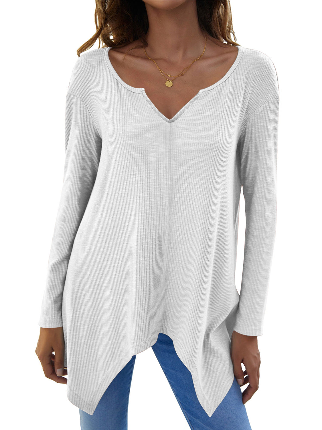 V-Neck Long Sleeve T-Shirt