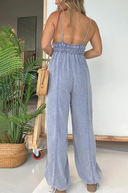 Spaghetti Strap Jumpsuit with Pockets