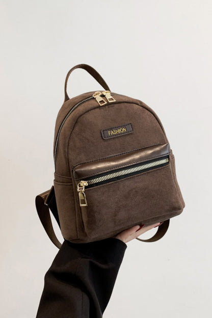 Suede Adjustable Strap Backpack Bag