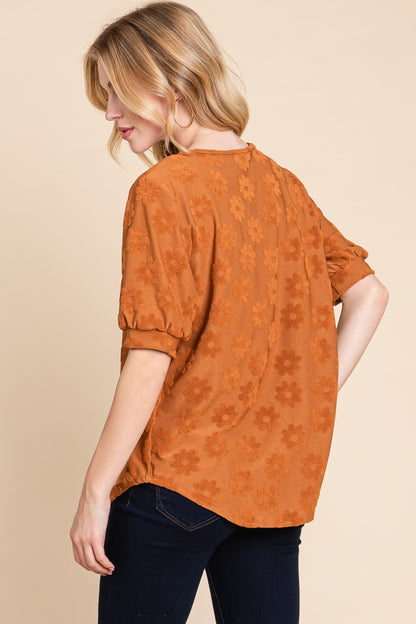 Textured Floral Pattern Top