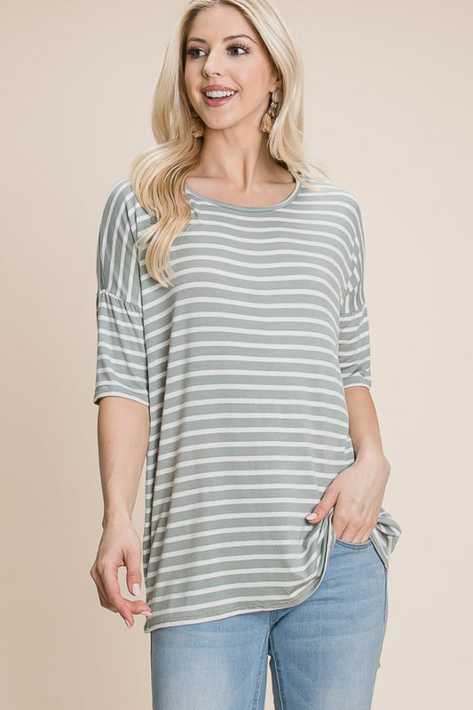 Striped Round Neck T-Shirt