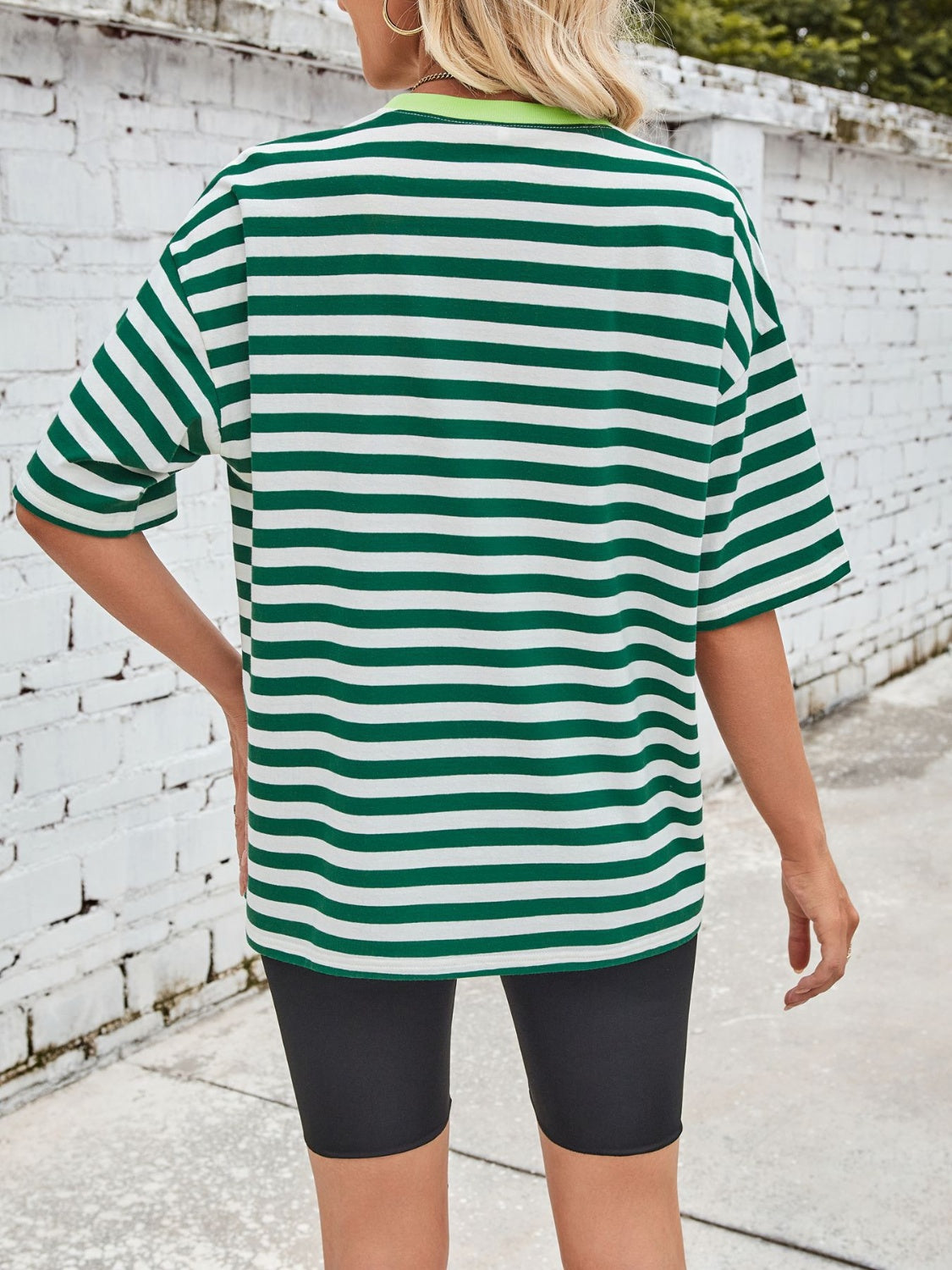 Striped Round Neck Half Sleeve T-Shirt