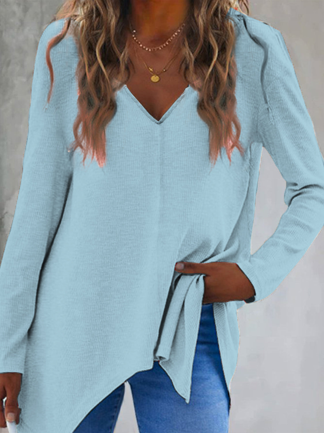 V-Neck Long Sleeve T-Shirt