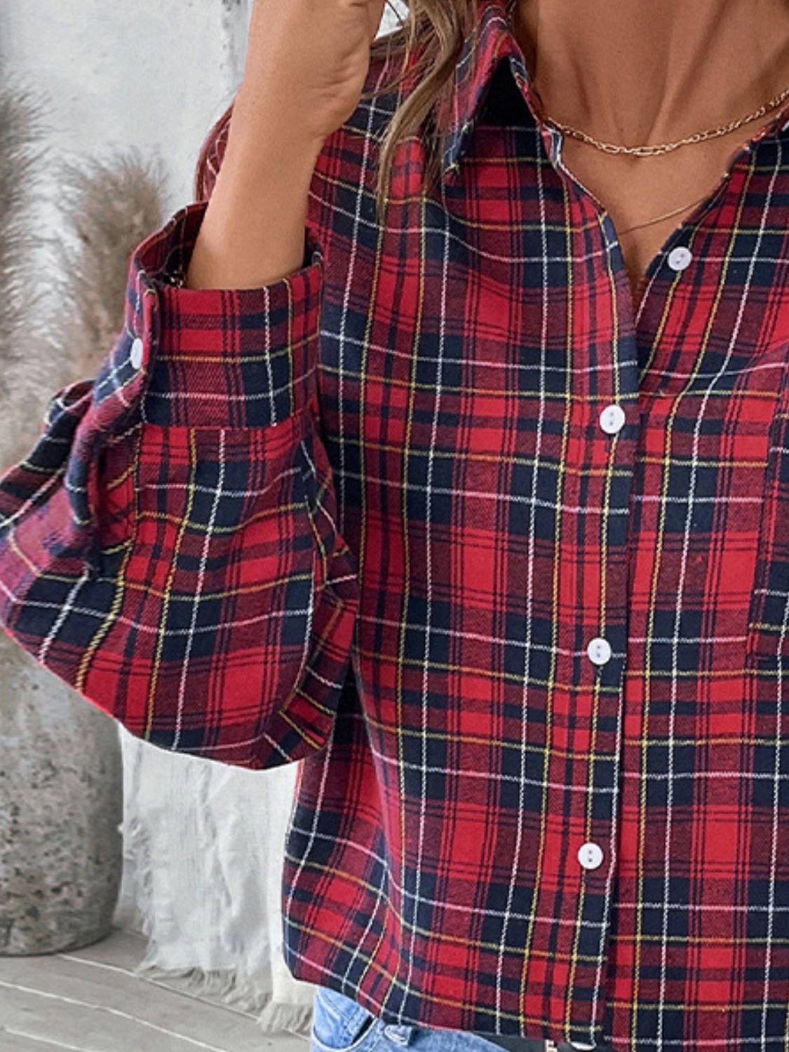 Plaid Button Up Long Sleeve Shirt