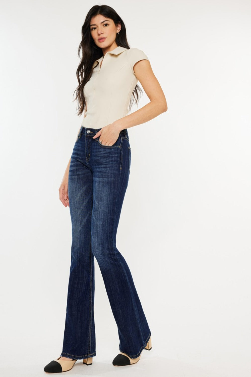 Kancan Mid Rise Slim Flare Jeans