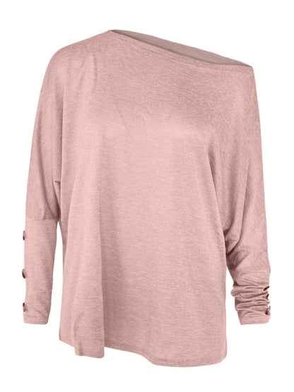 One Shoulder Long Sleeve T-Shirt