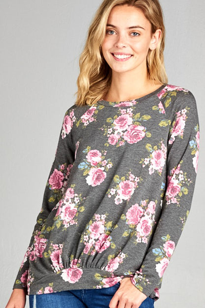 ALLOVER FLORAL SWEATSHIRT TOP