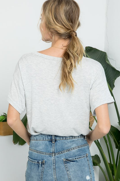 PLUS SEQUINCE POCKET BASIC BOXY TOP