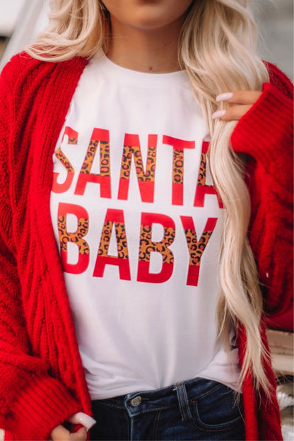 Leopard Santa Baby Graphic Tee