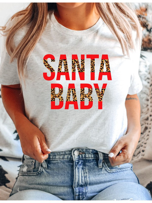 Leopard Santa Baby Graphic Tee