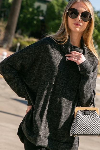 PLUS SOLID TURTLE NECK BOXY TOP