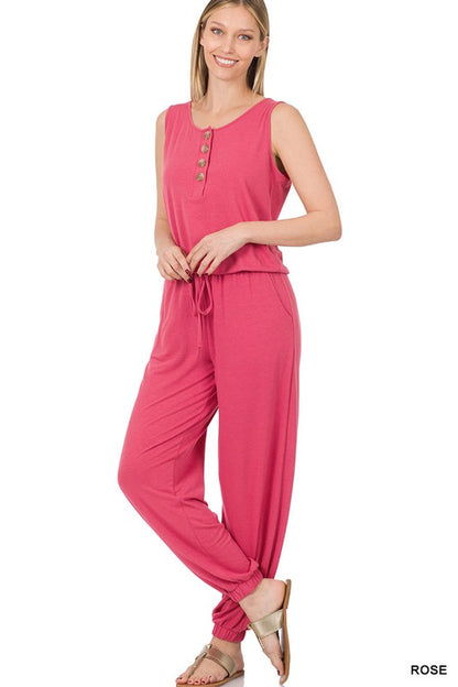 SLEEVELESS JOGGER JUMPSUIT