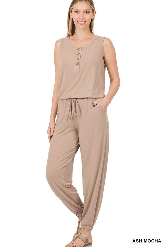 SLEEVELESS JOGGER JUMPSUIT