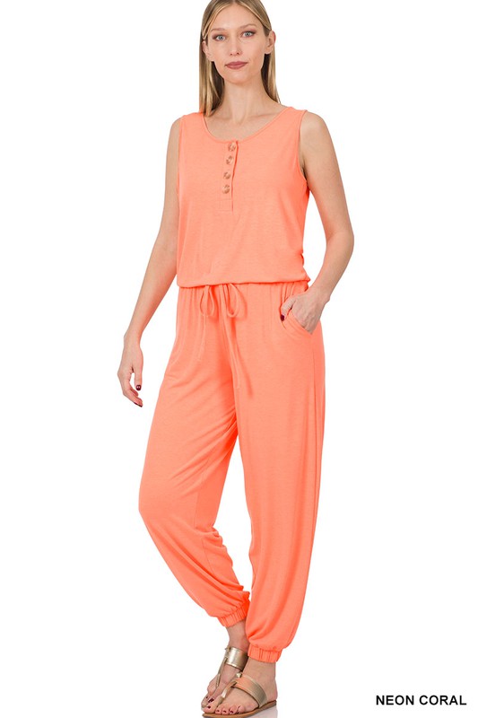 SLEEVELESS JOGGER JUMPSUIT