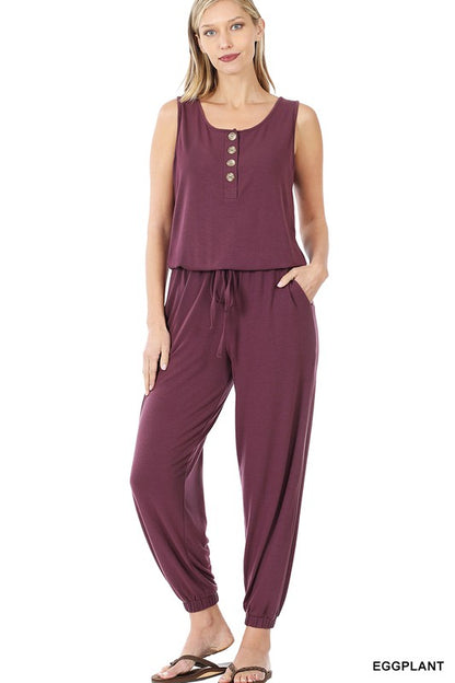 SLEEVELESS JOGGER JUMPSUIT