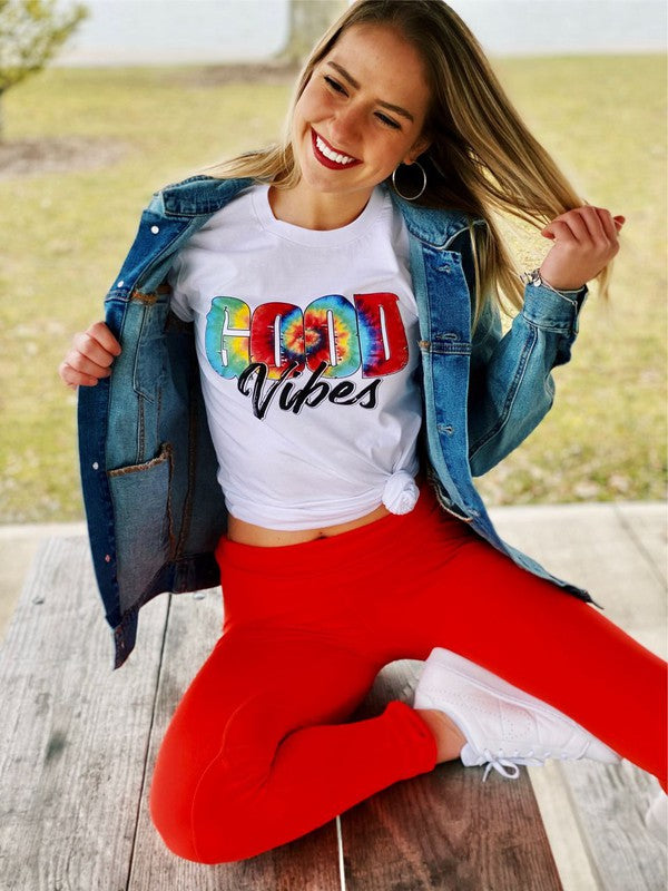 Tie Dye Good Vibes Graphic Softstyle Tee