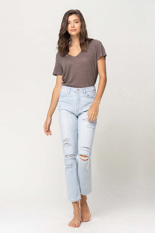 VERVET BY FLYING MONKEY SUPER HIGH RISE DISTRESSED CROP STRAIGHT