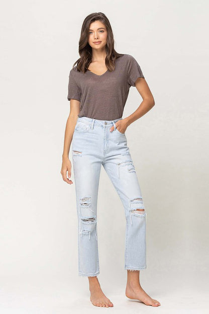 VERVET BY FLYING MONKEY SUPER HIGH RISE DISTRESSED CROP STRAIGHT