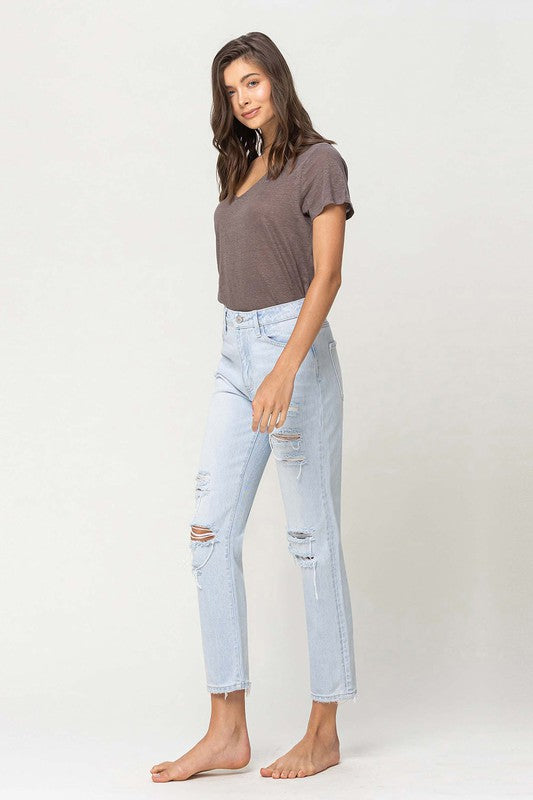 VERVET BY FLYING MONKEY SUPER HIGH RISE DISTRESSED CROP STRAIGHT