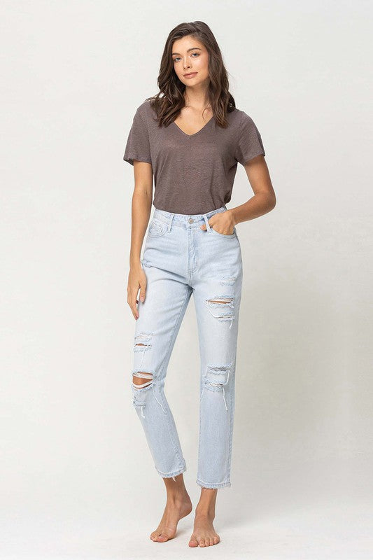 VERVET BY FLYING MONKEY SUPER HIGH RISE DISTRESSED CROP STRAIGHT