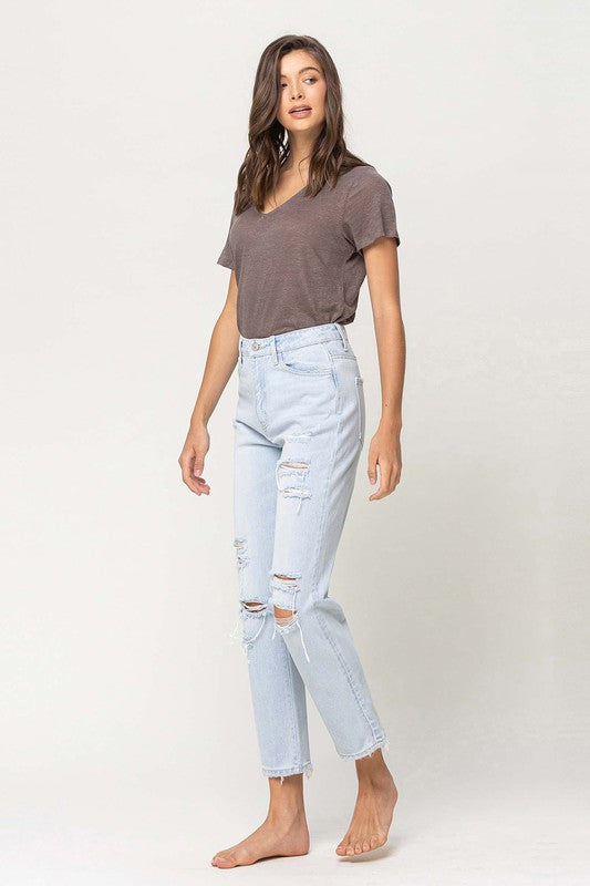 VERVET BY FLYING MONKEY SUPER HIGH RISE DISTRESSED CROP STRAIGHT