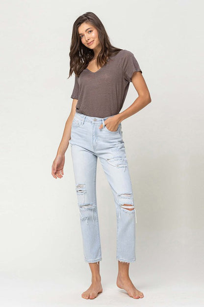 VERVET BY FLYING MONKEY SUPER HIGH RISE DISTRESSED CROP STRAIGHT