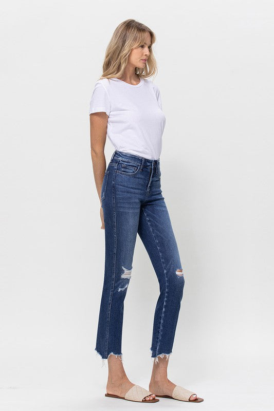 Flying Monkey Mid Rise Crop Slim Straight Medium Jeans